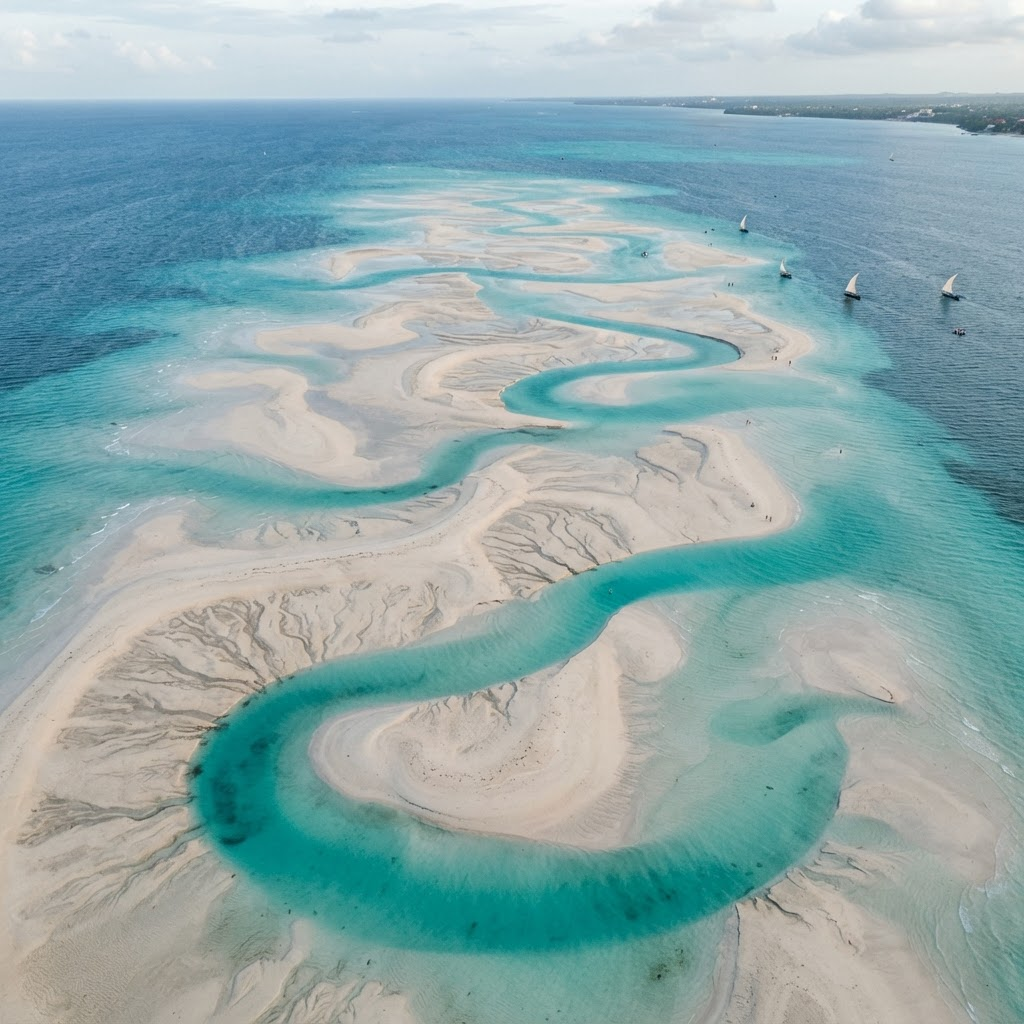 Aerial, Paje sandbar